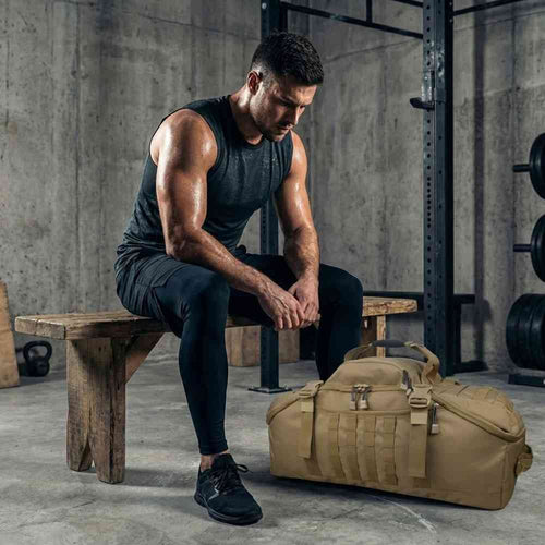 Bolsa de Academia Grande Tática 60L Multifuncional - Khaki da loja urbanno - 0002