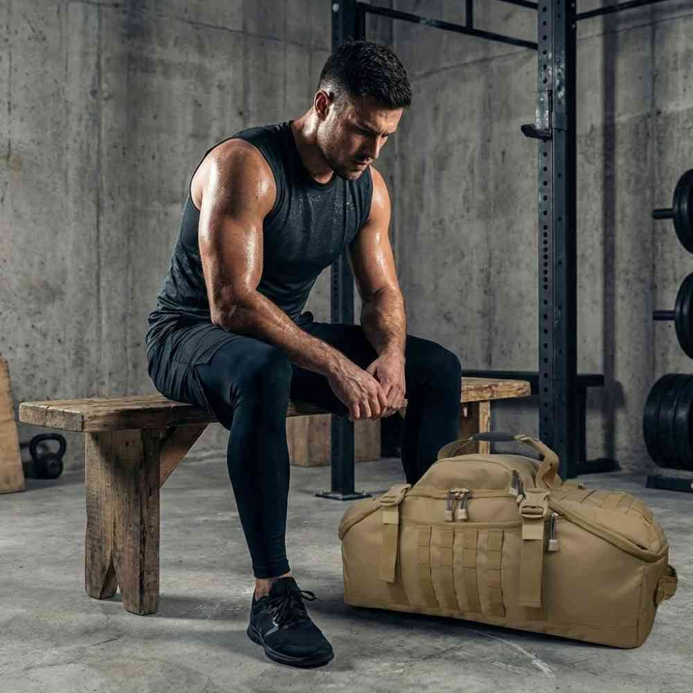 Bolsa de Academia Grande Tática 80L Multifuncional - Khaki da loja urbanno 0002