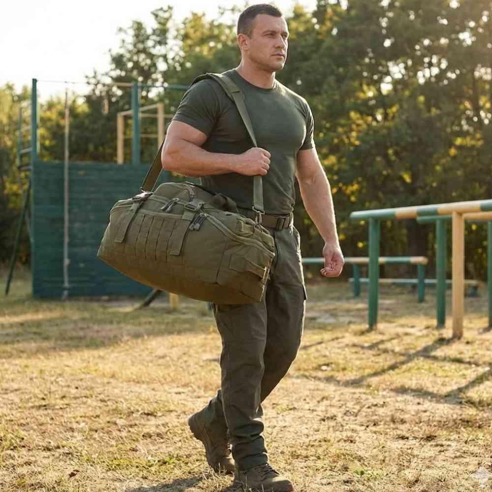 Bolsa de Academia Grande Tática 80L Multifuncional - Verde Militar da loja urbanno - 02