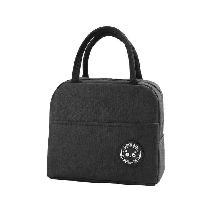 Bolsa Térmica para Marmitas e Dietas Urbanno preta, formato clássico com alças e bolso frontal, ideal para refeições diárias