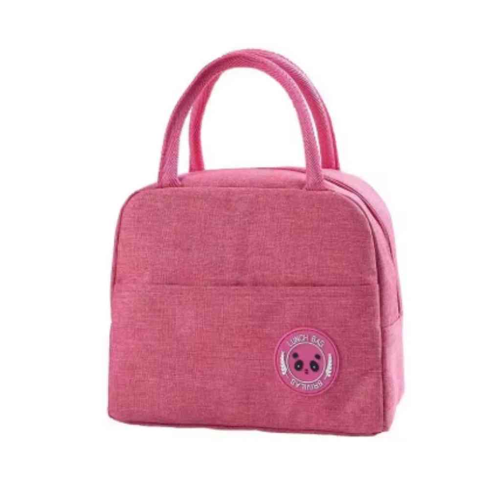 Bolsa Térmica para Marmitas e Dietas Urbanno rosa, formato clássico com alças e bolso frontal, ideal para refeições diárias