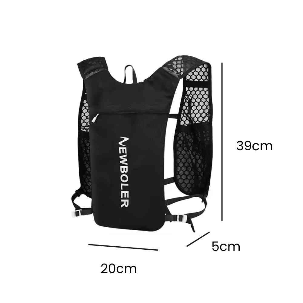 Colete de Hidratação NEWBOLER 1.5L + 2x250ml Ultraleve para Corrida e Ciclismo Preto da loja urbanno 0007