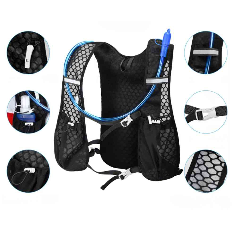 Colete de Hidratação NEWBOLER 1.5L + 2x500ml Ultraleve para Corrida e Ciclismo Preto da loja urbanno 0004