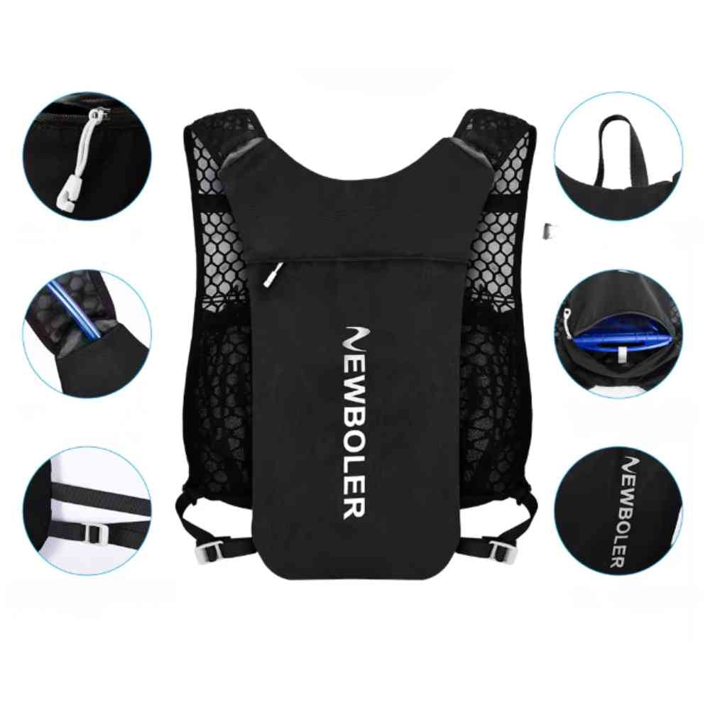 Colete de Hidratação NEWBOLER 1.5L + 2x500ml Ultraleve para Corrida e Ciclismo Preto da loja urbanno 0005