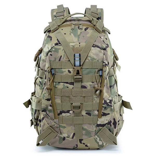 Mochila Tática Militar 40L Camping Viagem Aventura Camuflagem MultiCam