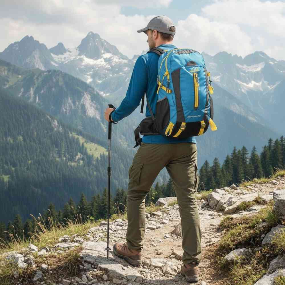 Mochila 40L Leve Impermeável para Trekking Camping e Aventura Azul da loja urbanno - 0002