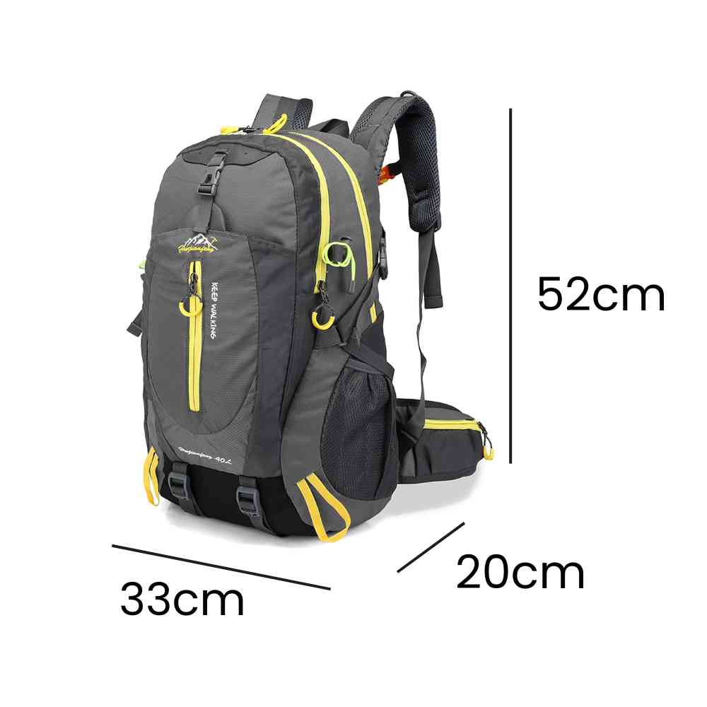Mochila 40L Leve Impermeável para Trekking Camping e Aventura Cinza da loja urbanno - 0005