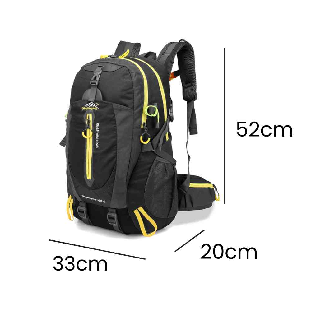 Mochila 40L Leve Impermeável para Trekking Camping e Aventura Preta da loja urbanno 0005
