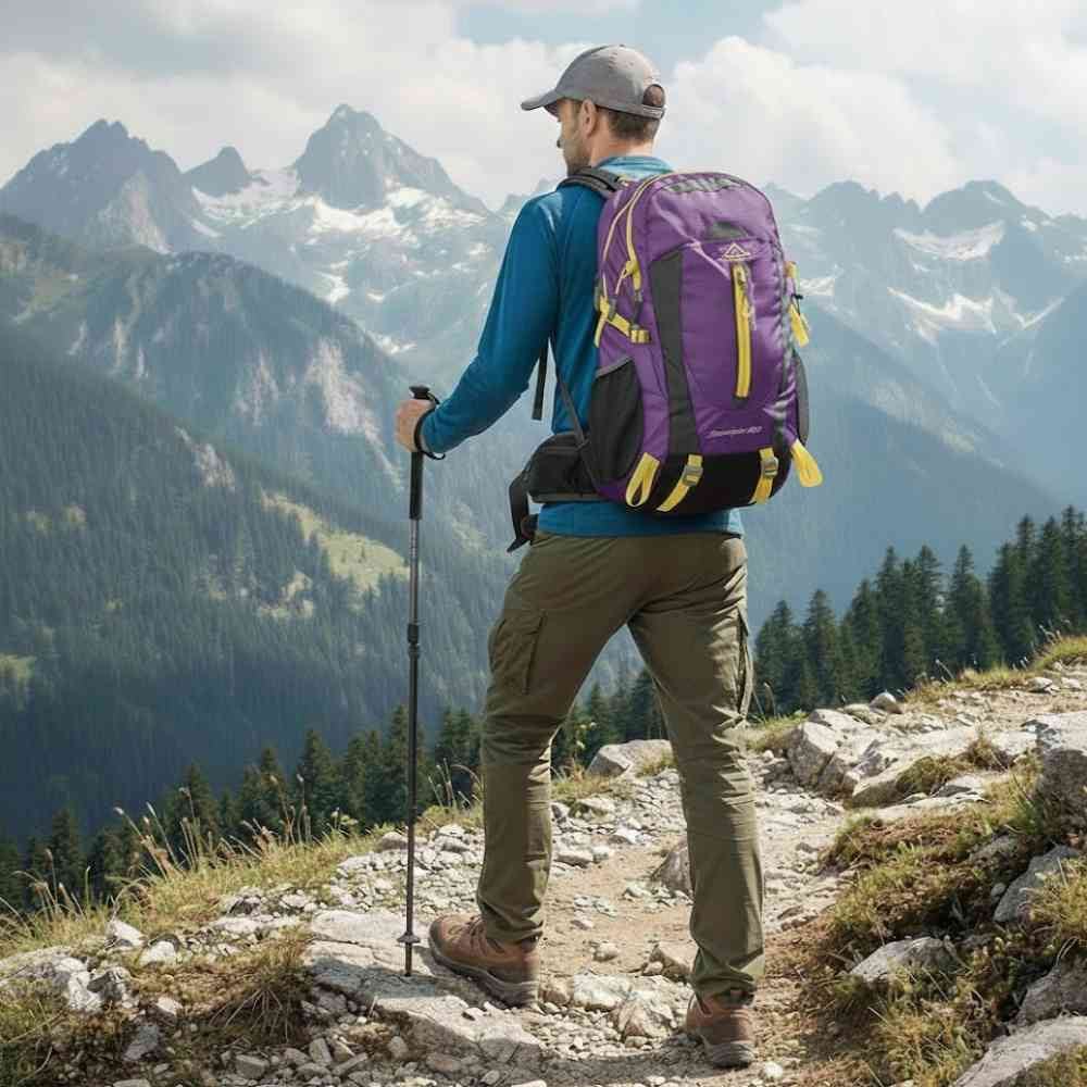 Mochila 40L Leve Impermeável para Trekking Camping e Aventura Roxa da loja urbanno 0002