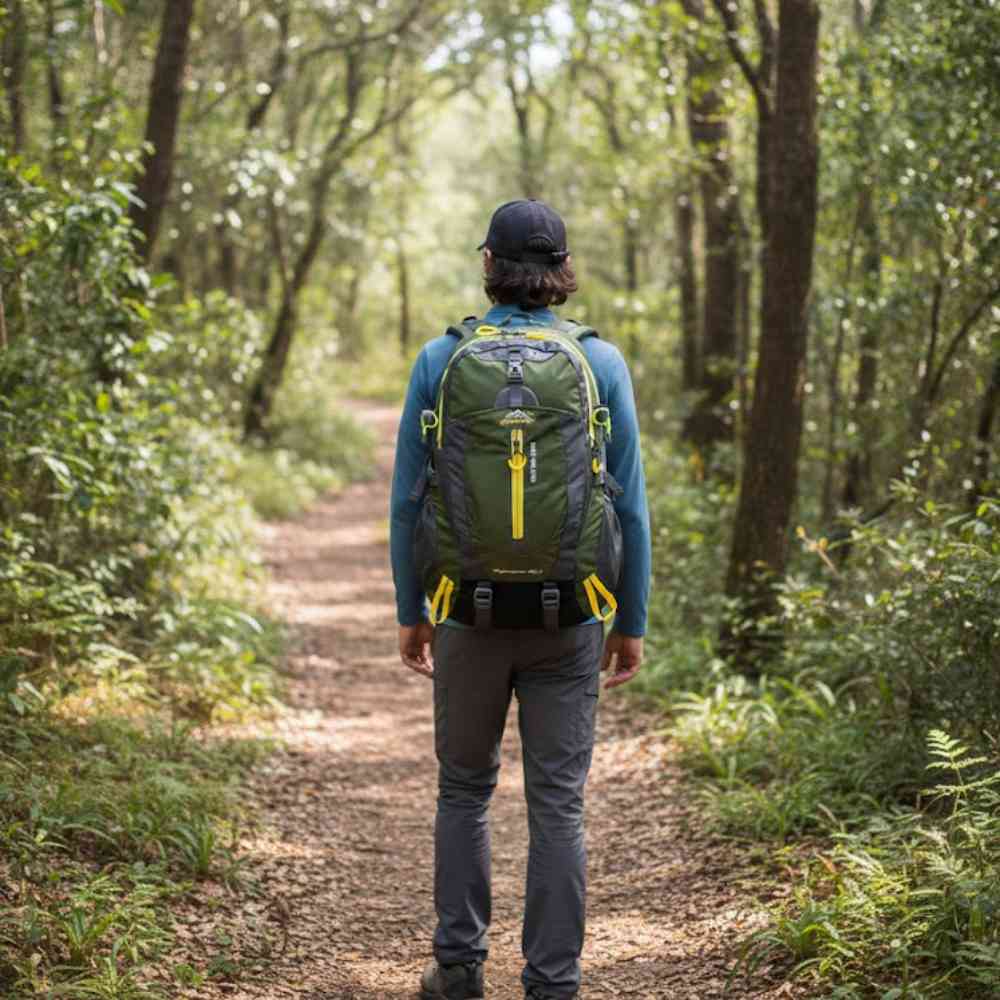 Mochila 40L Leve Impermeável para Trekking Camping e Aventura Verde Militar da loja urbanno 0002