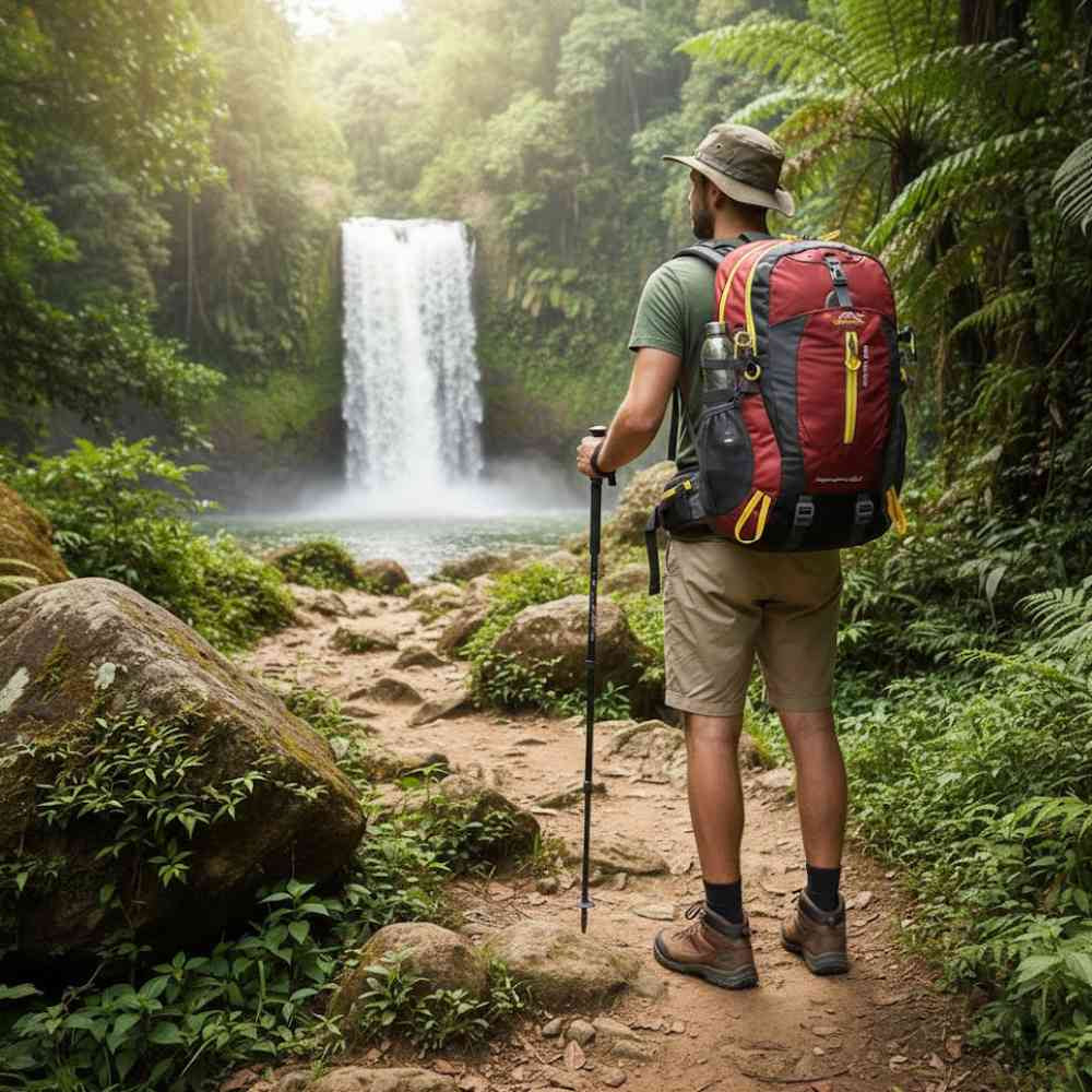 Mochila 40L Leve Impermeável para Trekking Camping e Aventura Vermelha da loja urbanno 0002