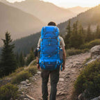 Mochila Camping 50 a 70L Impermeável e Capa de Chuva Azul da loja urbanno 0002