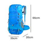 Mochila Camping 50 a 70L Impermeável e Capa de Chuva Azul da loja urbanno 0006