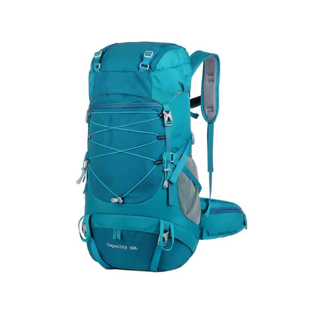 Mochila Camping 50 a 70L Impermeável e Capa de Chuva Verde Água da loja urbanno 0001