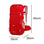 Mochila Camping 50 a 70L Impermeável e Capa de Chuva Vermelha da loja urbanno 0004