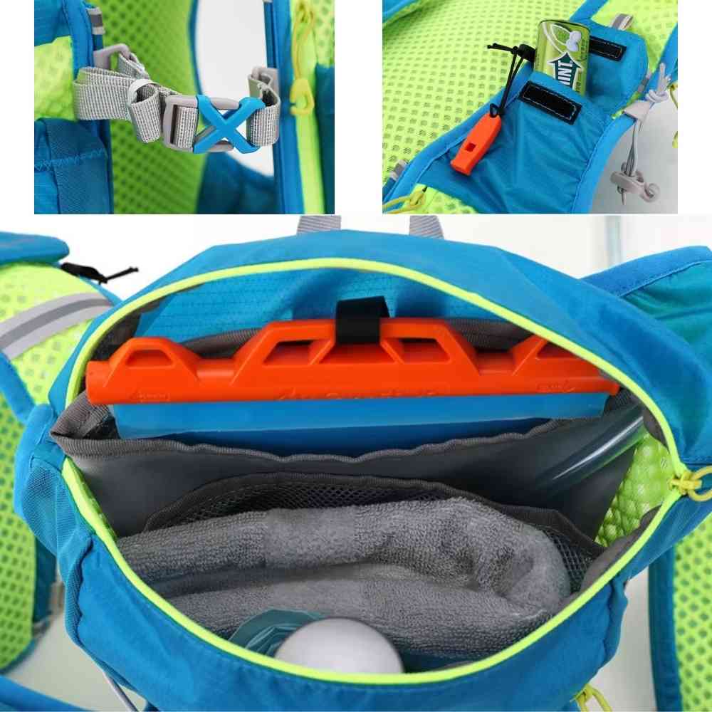 Mochila Colete de Hidratação 8L com Reservatório 2L + 2x500ml para Corrida e Ciclismo Azul (80-97cm) da loja urbanno 0008