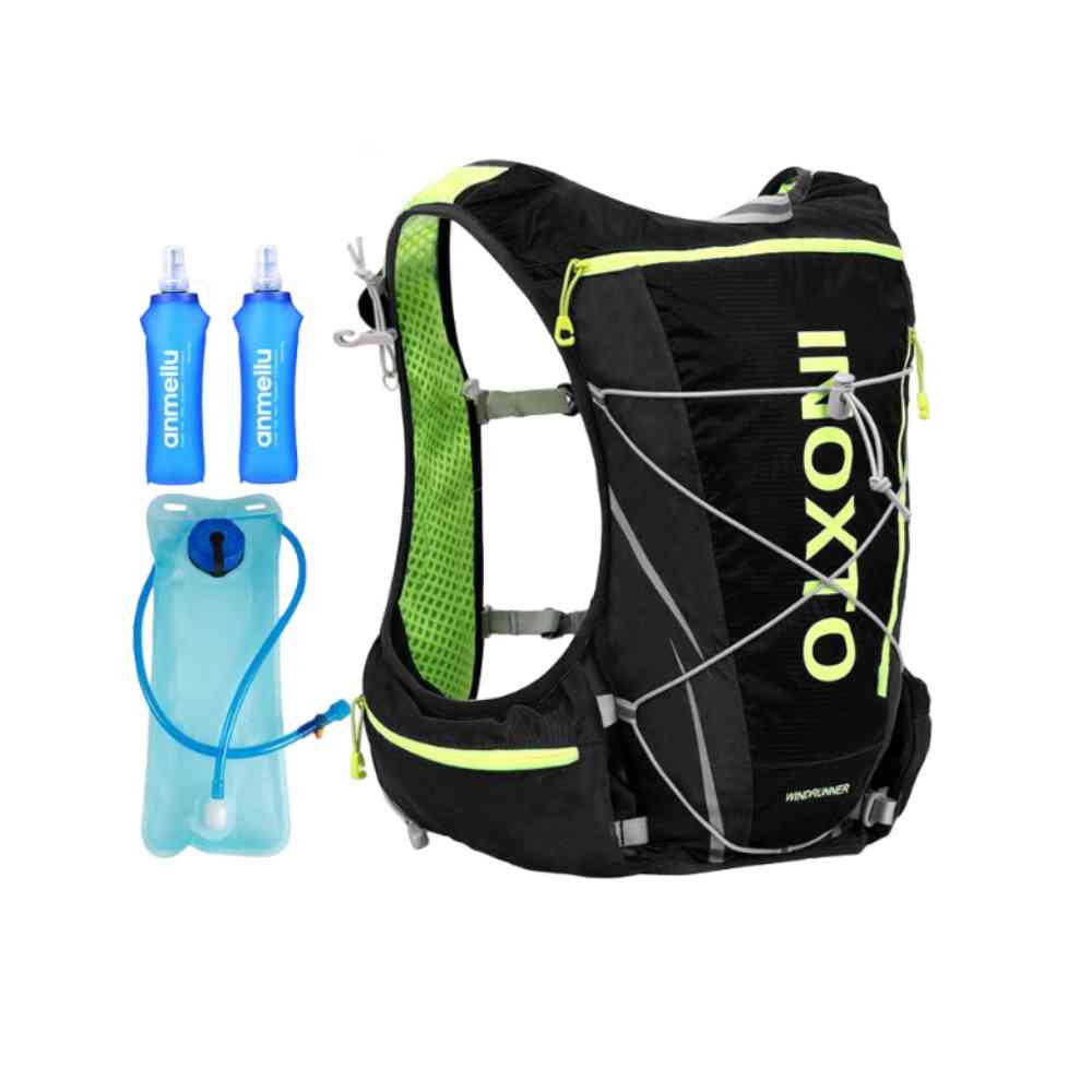 Mochila Colete de Hidratação 8L com Reservatório 2L + 2x500ml para Corrida e Ciclismo Preto (80-97cm) da loja urbanno 0001