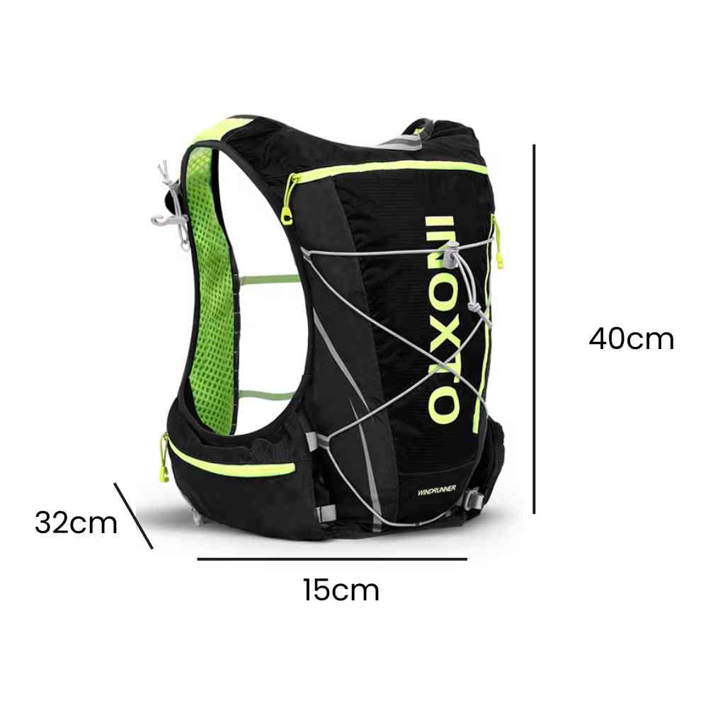 Mochila Colete de Hidratação 8L com Reservatório 2L + 2x500ml para Corrida e Ciclismo Preto (80-97cm) da loja urbanno 0007