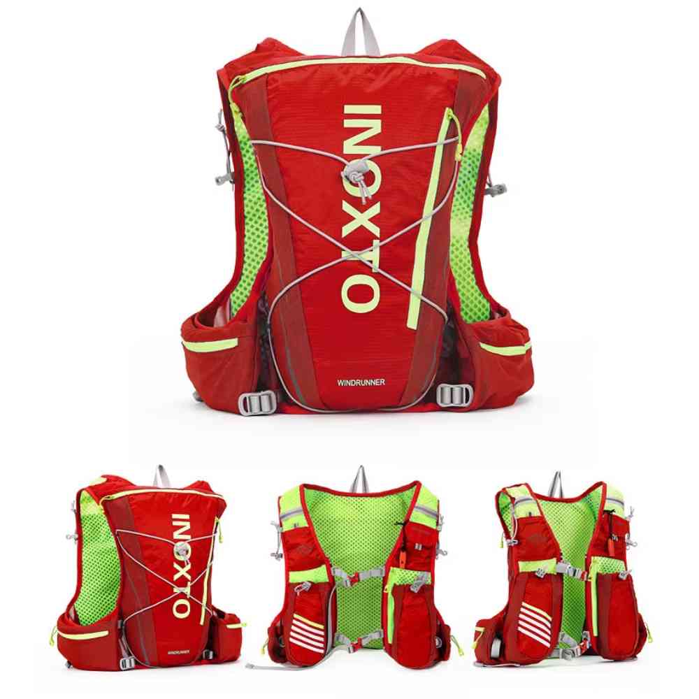Mochila Colete de Hidratação 8L com Reservatório 2L + 2x500ml para Corrida e Ciclismo Vermelha (80-97cm)  da loja urbanno 0004