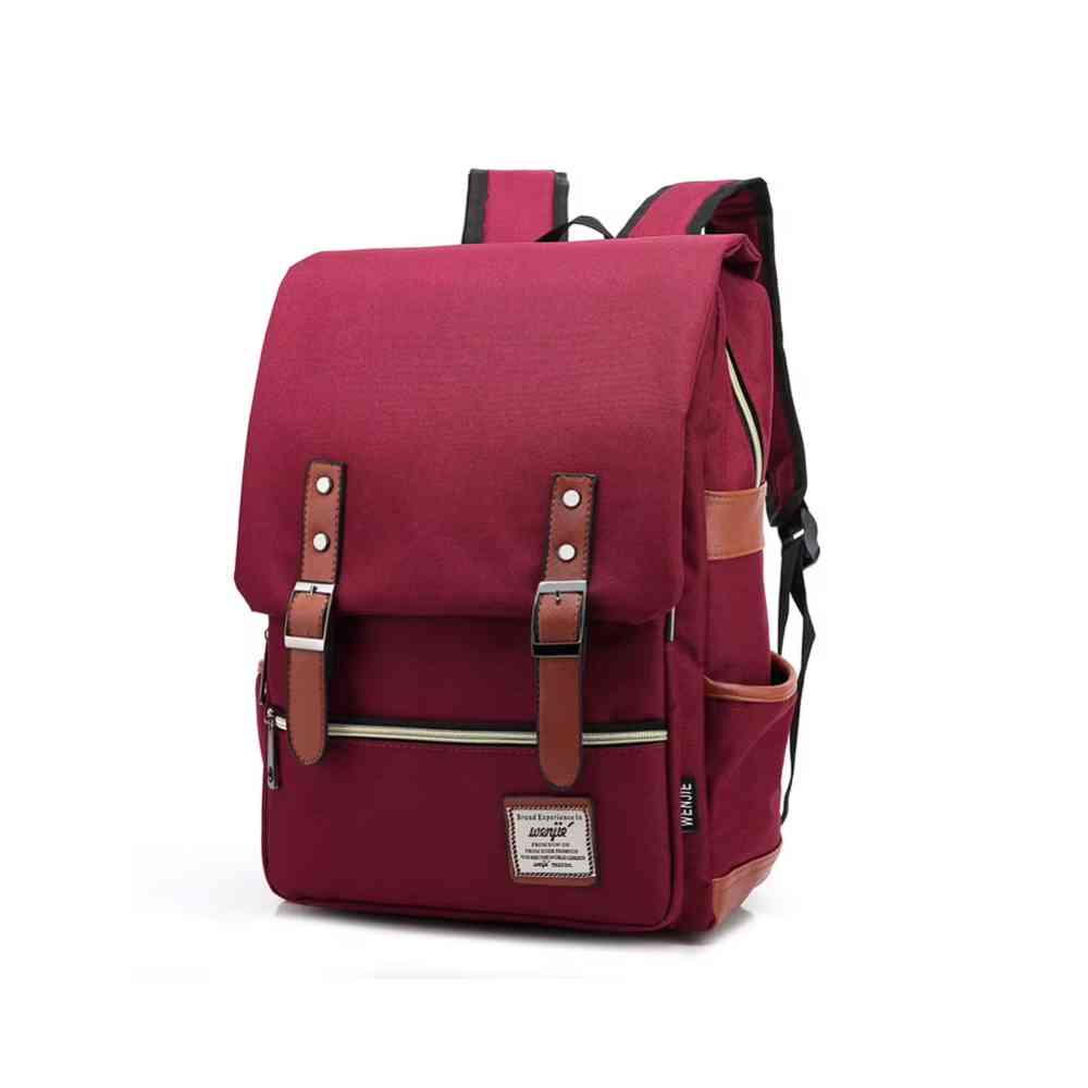 Mochila Feminina Notebook 14 Polegadas Vintage Lona Bordô da loja urbanno 0001