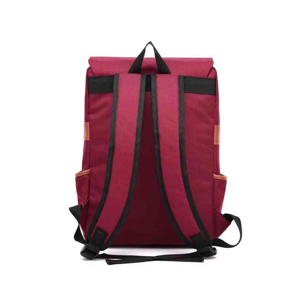 Mochila Feminina Viagem Notebook 16 Polegadas Vintage Lona Bordô da loja urbanno 00004