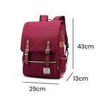 Mochila Feminina Viagem Notebook 16 Polegadas Vintage Lona Bordô da loja urbanno 00005