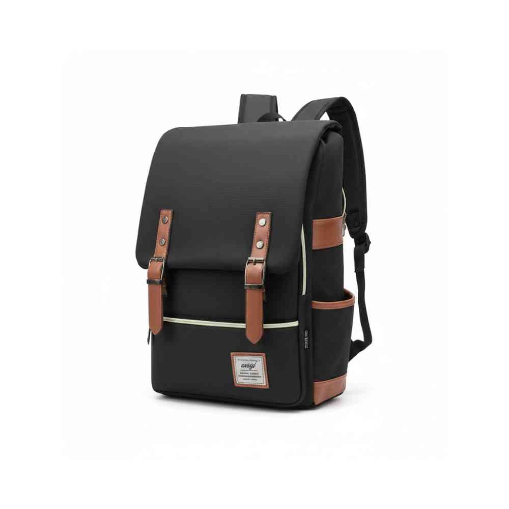 Mochila Feminina Viagem Notebook 16 Polegadas Vintage Lona Preta da loja urbanno 0003