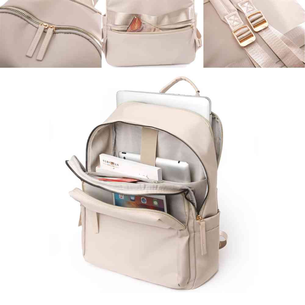 Mochila Feminina Notebook para Trabalho e Viagem Bege da loja urbanno - 0003