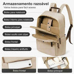 Mochila Feminina Notebook para Trabalho e Viagem Khaki da loja urbanno - 0006