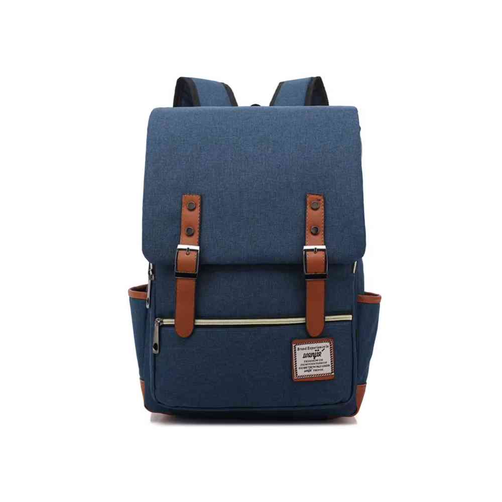 Mochila Feminina Notebook 14 Polegadas Vintage Lona Azul da loja urbanno 0001