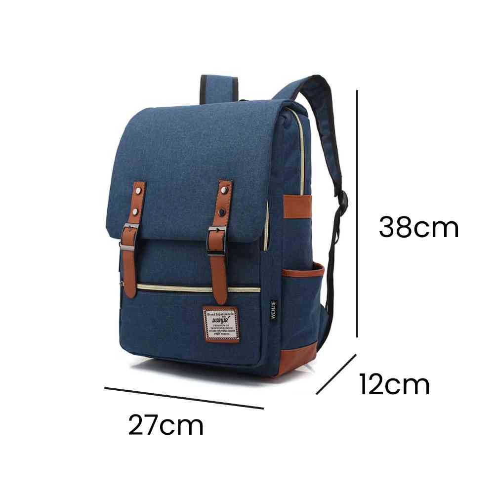 Mochila Feminina Notebook 14 Polegadas Vintage Lona Azul da loja urbanno 00016