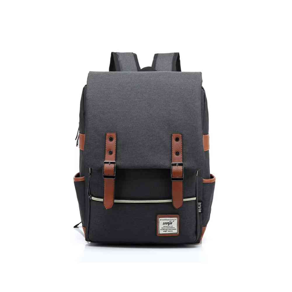 Mochila Feminina Notebook 14 Polegadas Vintage Lona Cinza da loja urbanno 0004