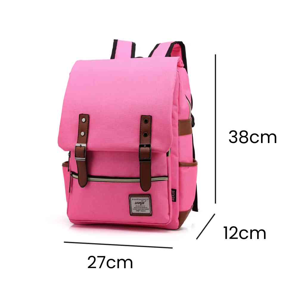 Mochila Feminina Notebook 14 Polegadas Vintage Lona Rosa da loja urbanno 0005