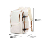 Mochila Feminina de Viagem Notebook 15.6" Impermeável Executiva Bege da loja urbanno 0007