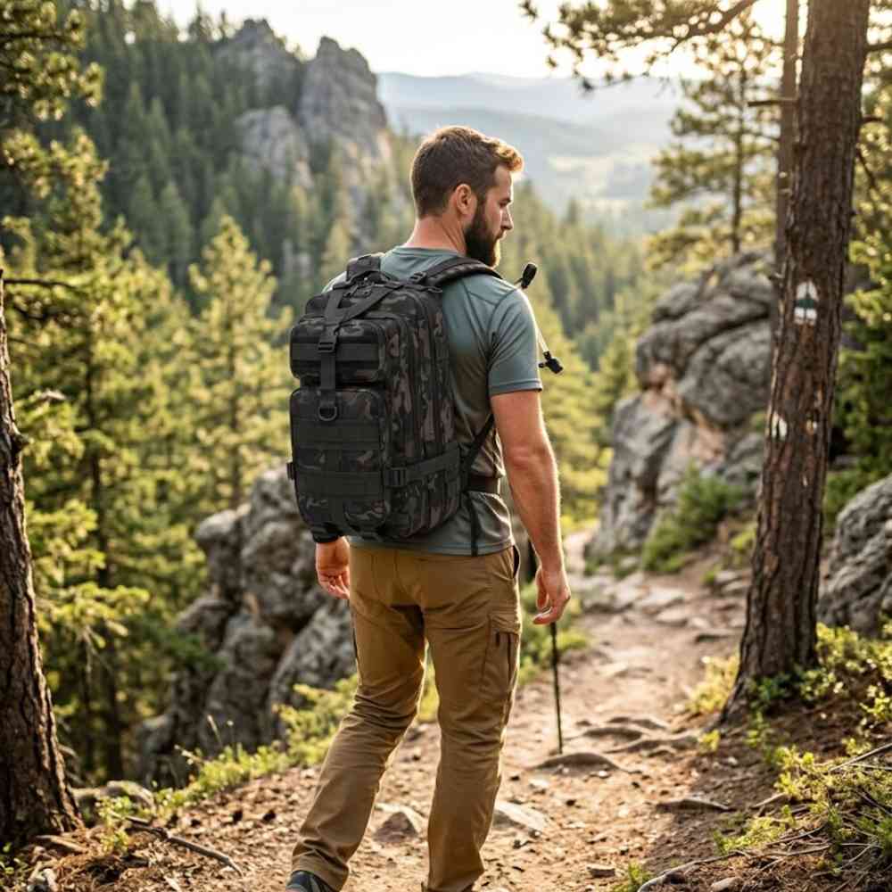 Mochila Militar Tática Impermeável 25L para Dia a Dia e Trabalho na cor Camo Black da loja urbanno 0002