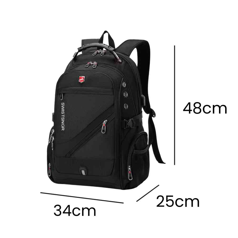 Mochila Notebook 17" Viagem Antifurto Impermeável Preta da loja urbanno 008