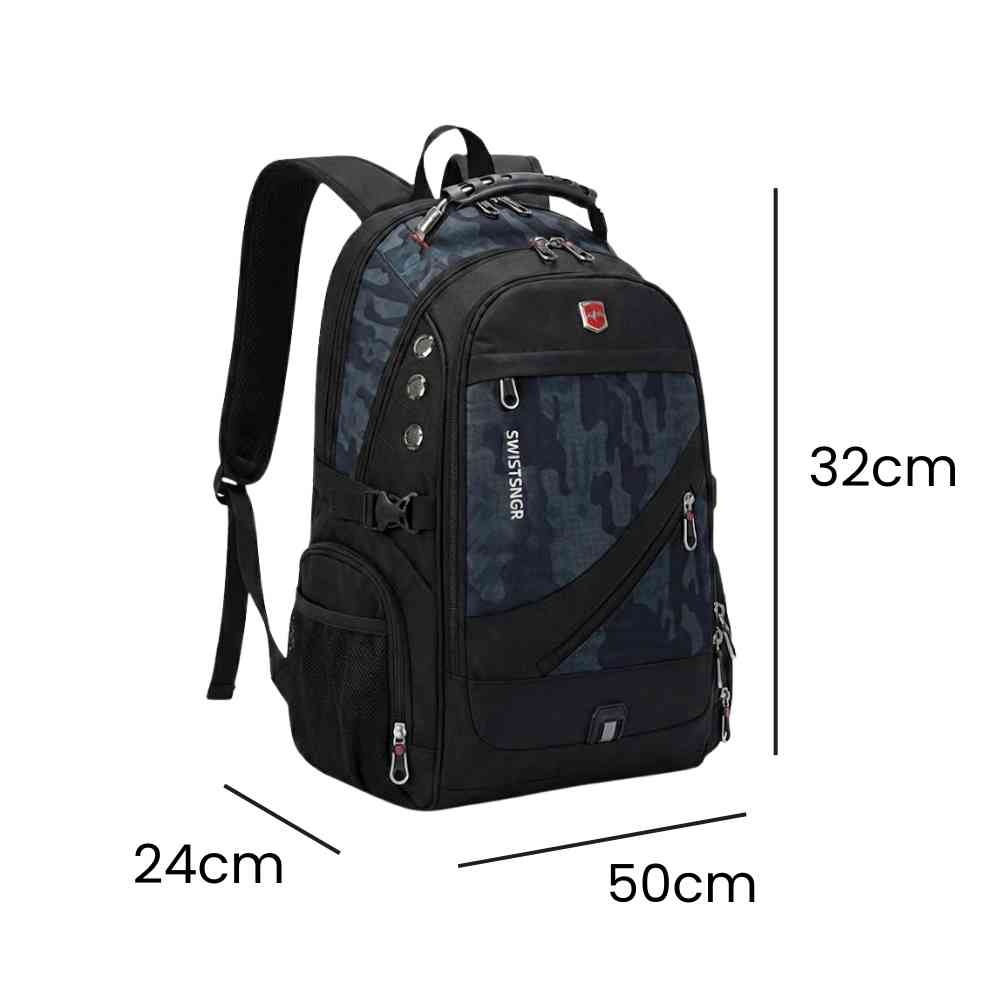Mochila Notebook 17" Viagem Antifurto Impermeável Cinza Camuflada da loja urbanno 0008