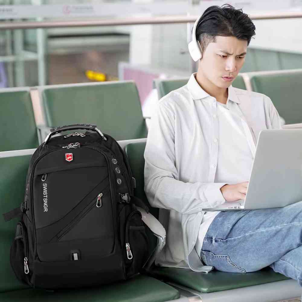 Mochila Notebook 20" Viagem Antifurto Impermeável Preta da loja urbanno 0002