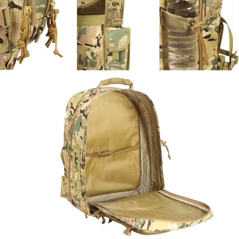 Mochila Tática Expansível 40 a 65L Militar Viagem Impermeável Camuflado Multicam da loja urbanno 0006