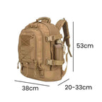 Mochila Tática Expansível 40 a 65L Militar Viagem Impermeável Khaki da loja urbanno 0007