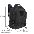 Mochila Tática Expansível 40 a 65L Militar Viagem Impermeável Preta da loja urbanno 0009