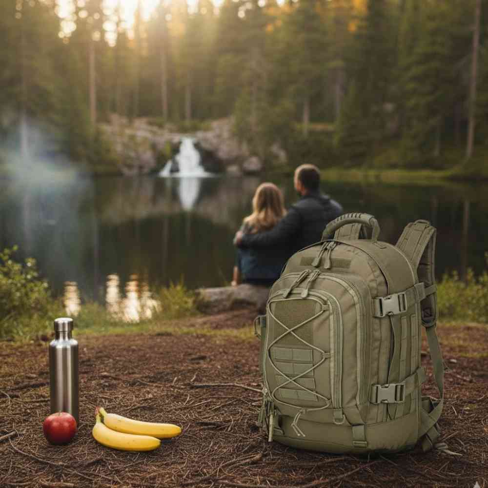 Mochila Tática Expansível 40 a 65L Militar Viagem Impermeável Verde Militar da loja urbanno 0002