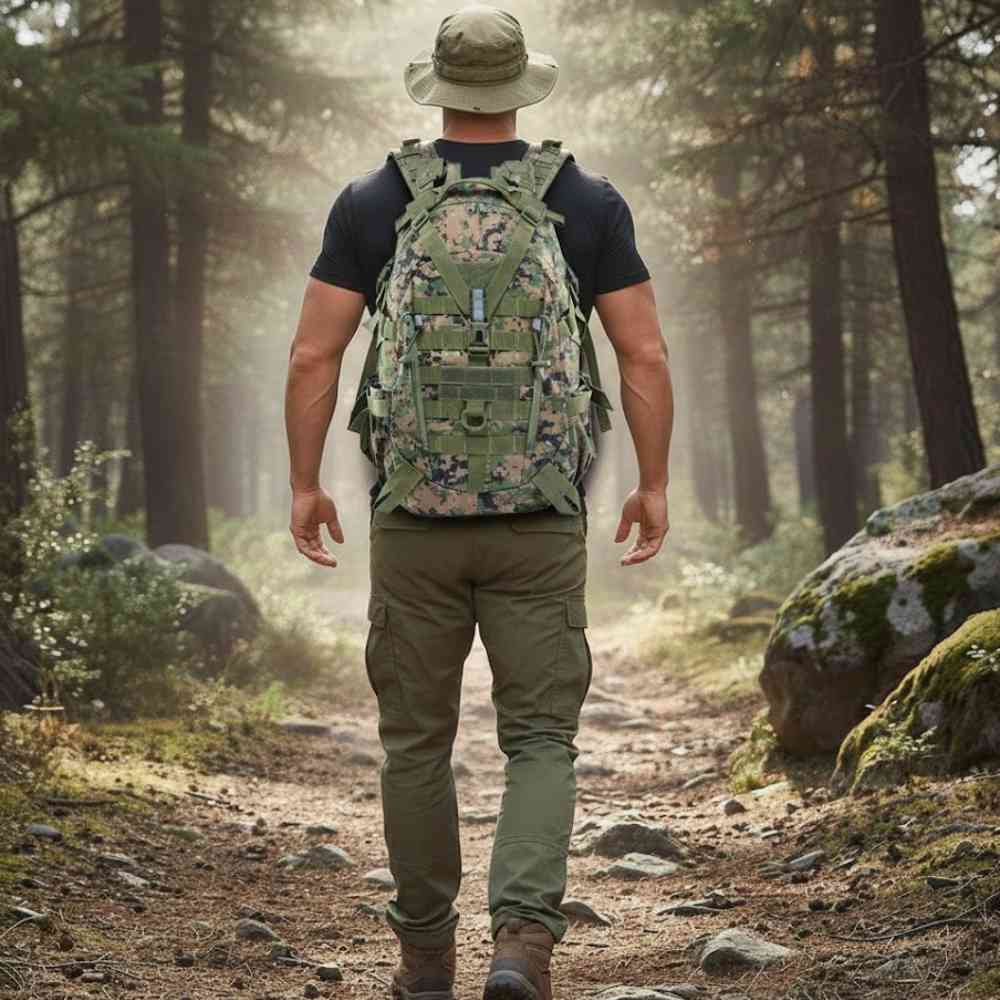 Mochila Tática Militar 40L Camping Viagem Aventura Camuflagem Verde da loja urbanno 0002