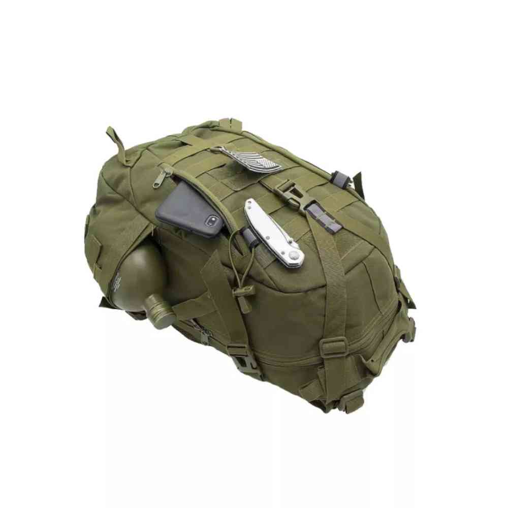 Mochila Tática Militar 40L Camping Viagem Aventura Verde Militar - 0003