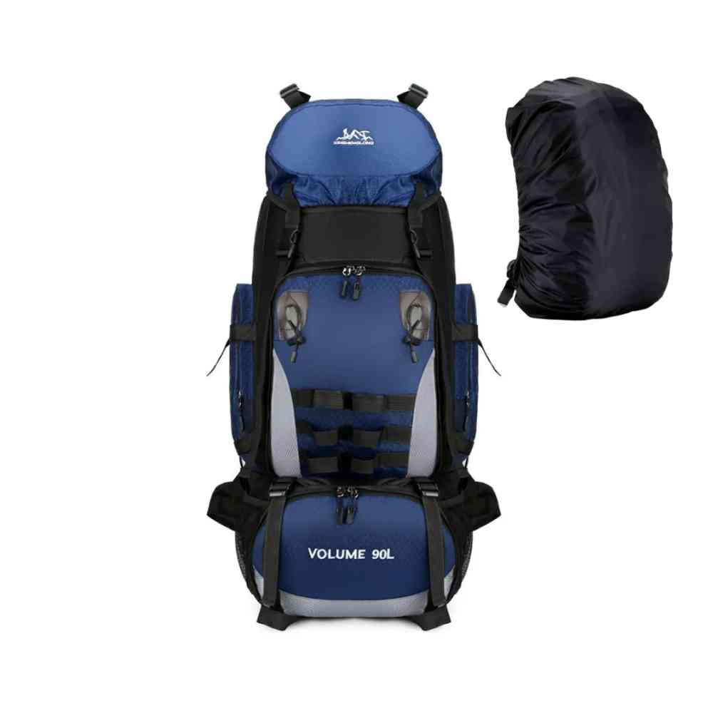 Mochila Viagem Cargueira 90L Aventureira Impermeável Azul Escuro da loja urbanno 0001