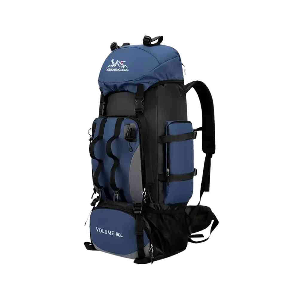 Mochila Viagem Cargueira 90L Aventureira Impermeável Azul Escuro da loja urbanno 0003