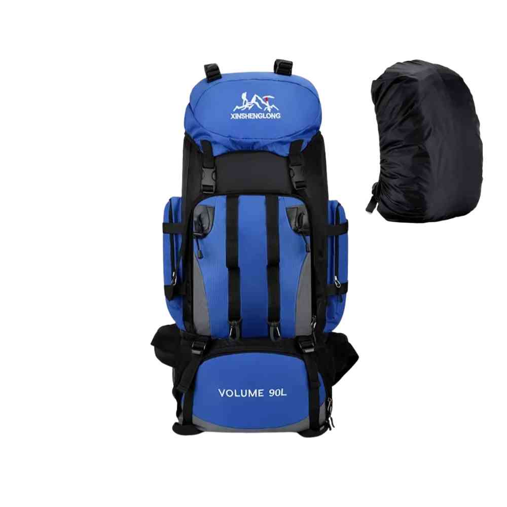 Mochila Viagem Cargueira 90L Aventureira Impermeável Azul da loja urbanno 0001