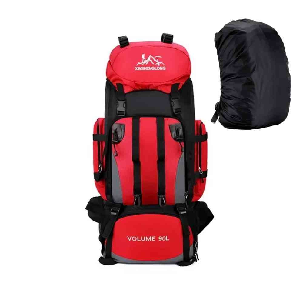 Mochila Viagem Cargueira 90L Aventureira Impermeável Vermelha da loja urbanno 0003