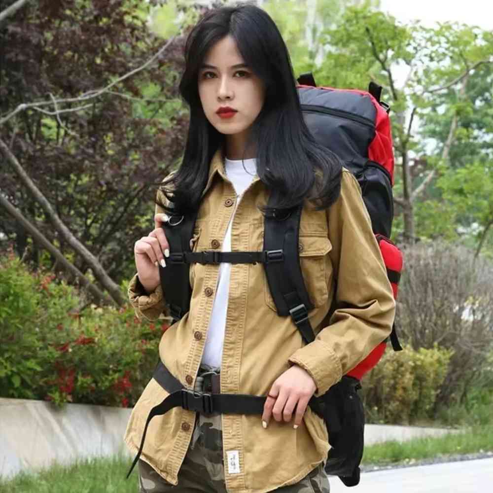 Mochila Viagem Cargueira 90L Aventureira Impermeável Vermelha da loja urbanno 0004