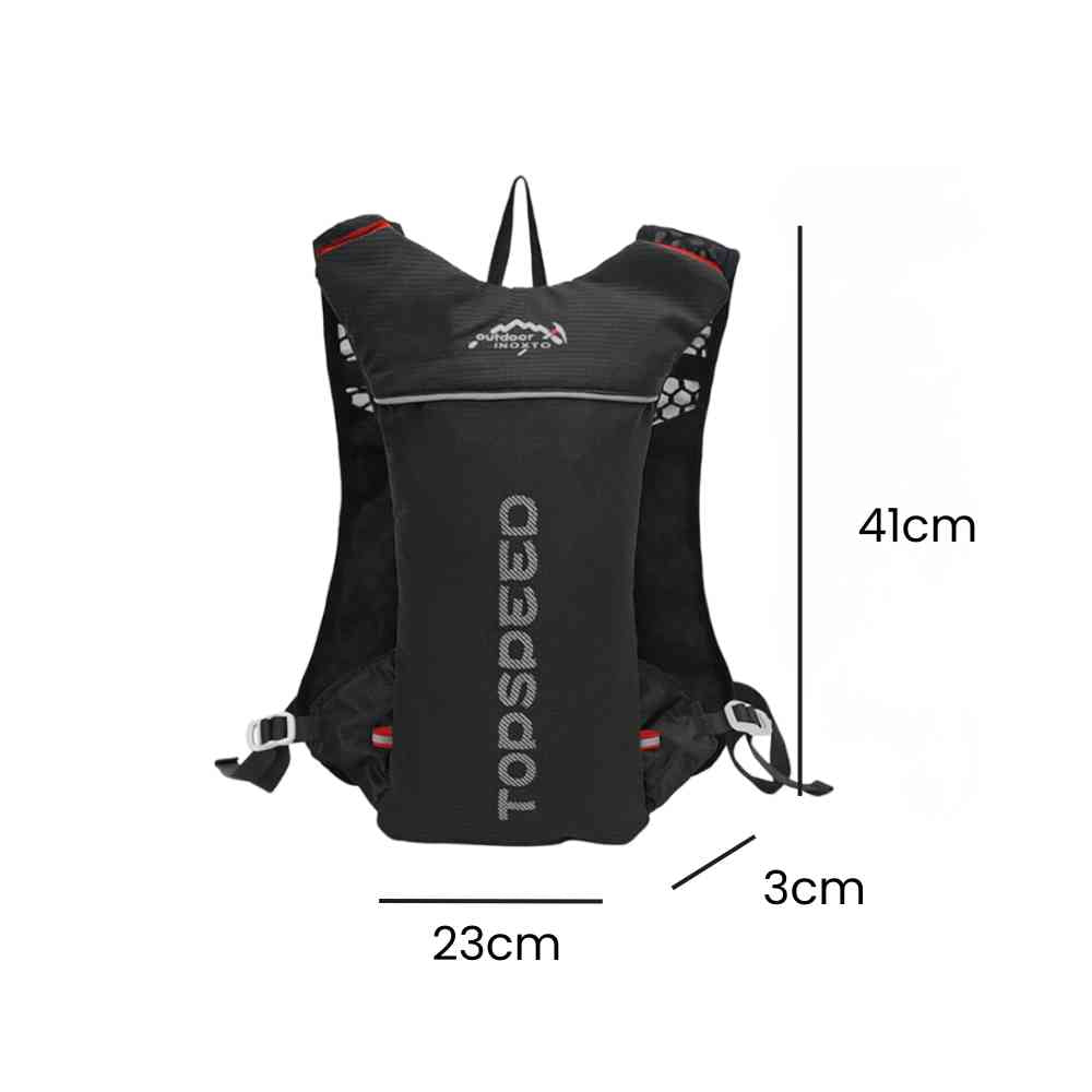 Mochila de Hidratação 5L Ultraleve para Corrida e Ciclismo Preta da loja urbanno 0008